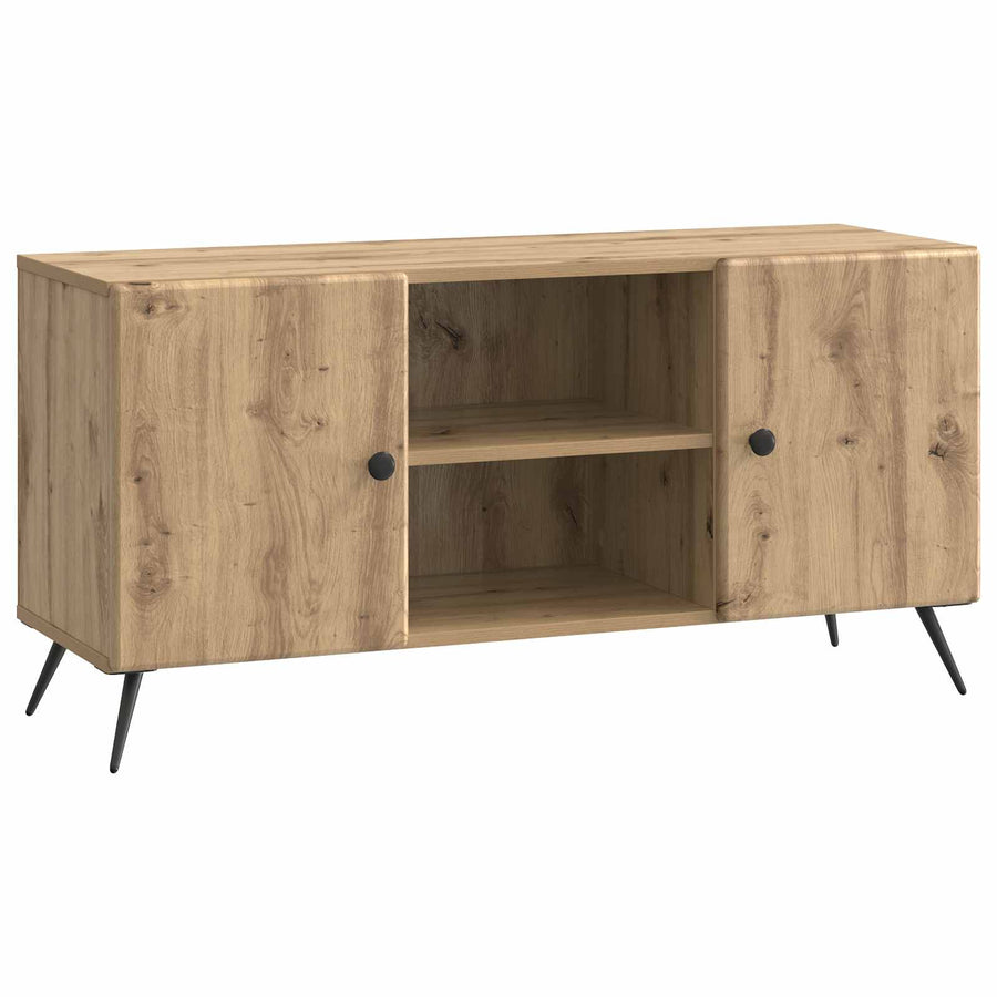 TV-kast Artisanaal eiken 102 x 34,5 x 50 cm Bewerkt hout