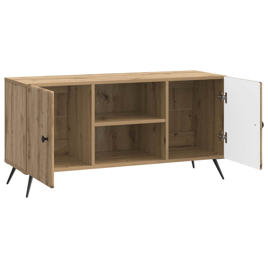TV-kast Artisanaal eiken 102 x 34,5 x 50 cm Bewerkt hout