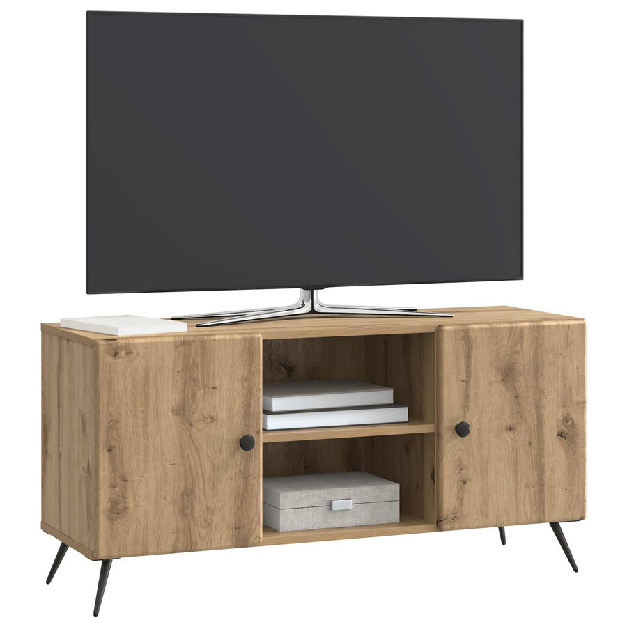 TV-kast Artisanaal eiken 102 x 34,5 x 50 cm Bewerkt hout