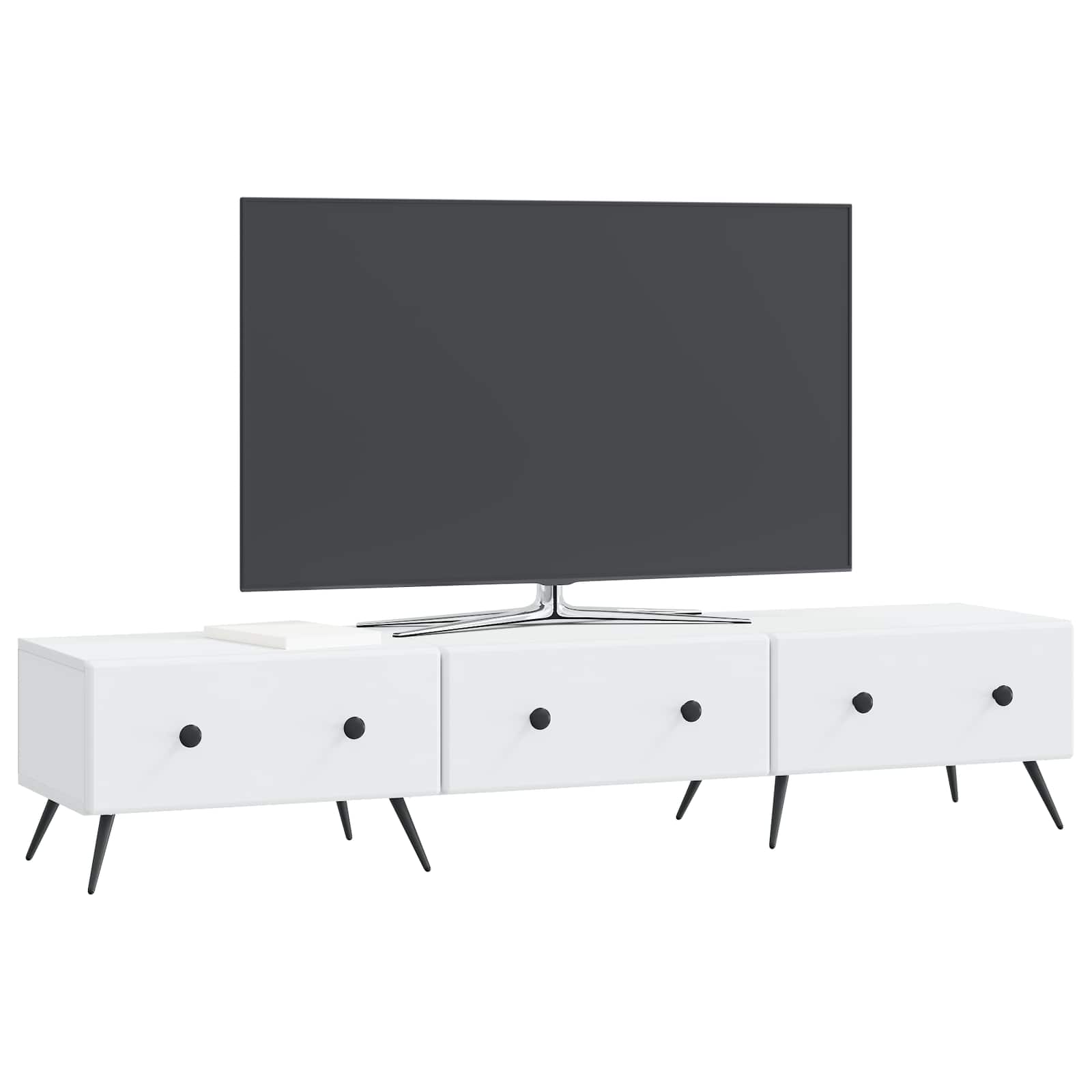 TV-kast met lade Wit 147 x 34,5 x 30 cm Bewerkt hout