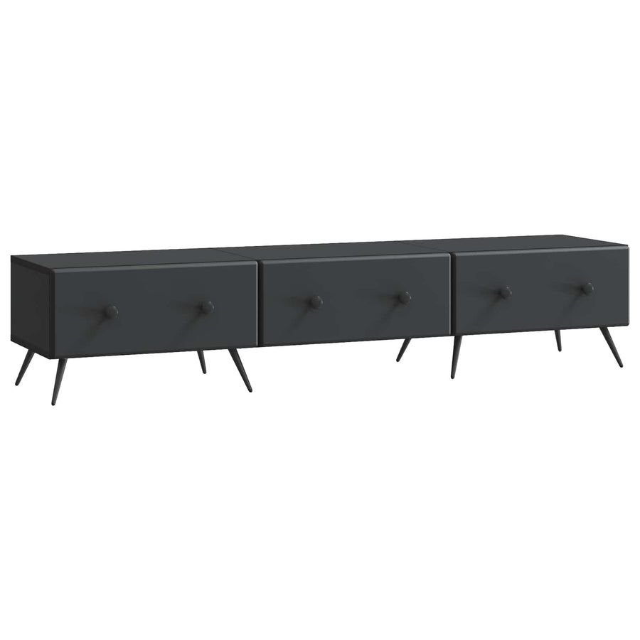 TV-kast met lade Zwart 147 x 34,5 x 30 cm Bewerkt hout