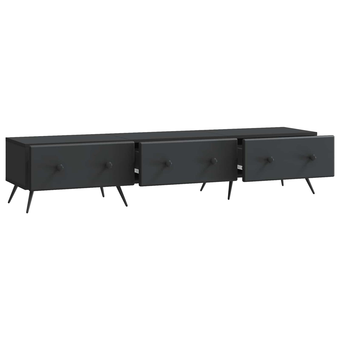 TV-kast met lade Zwart 147 x 34,5 x 30 cm Bewerkt hout