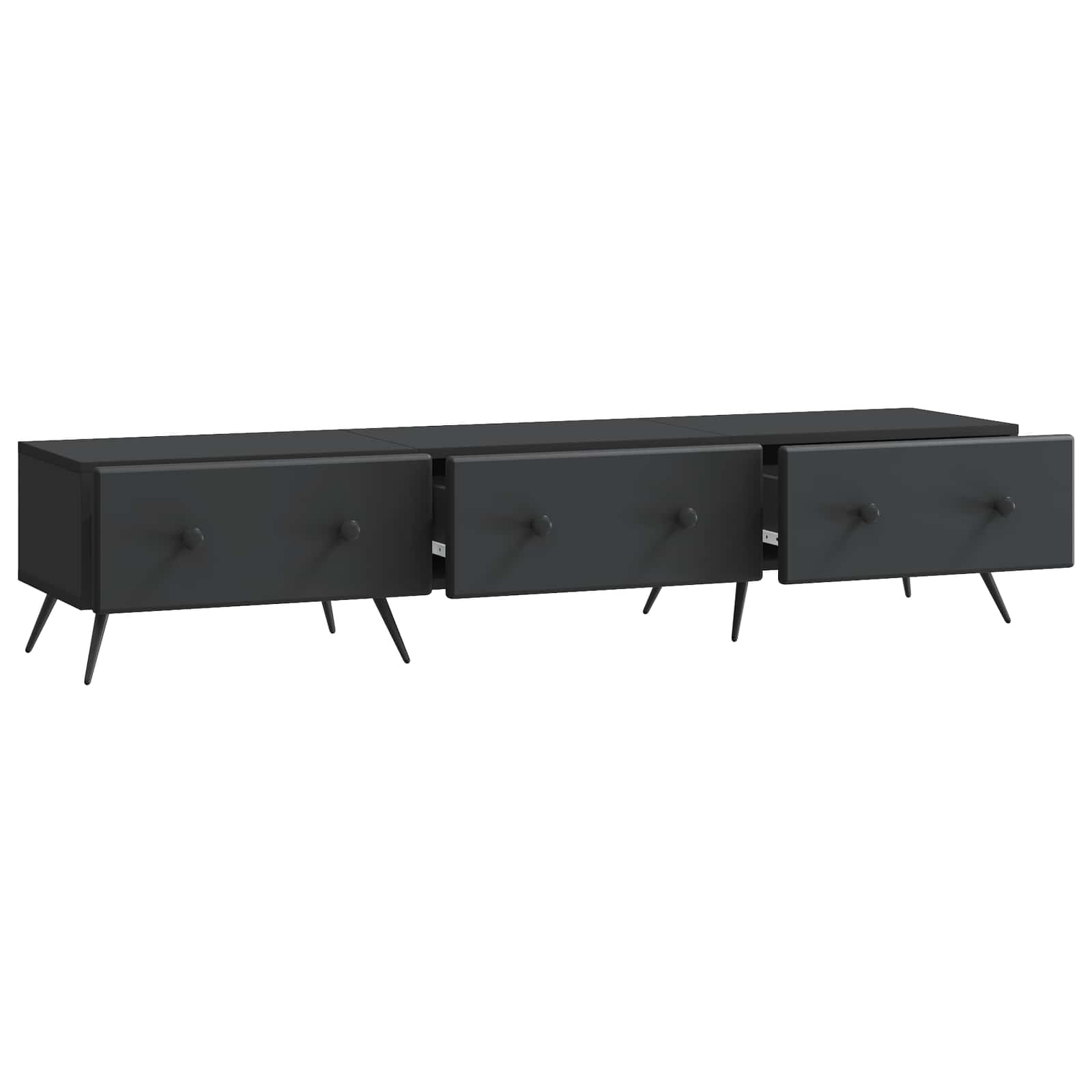 TV-kast met lade Zwart 147 x 34,5 x 30 cm Bewerkt hout