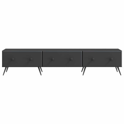 TV-kast met lade Zwart 147 x 34,5 x 30 cm Bewerkt hout