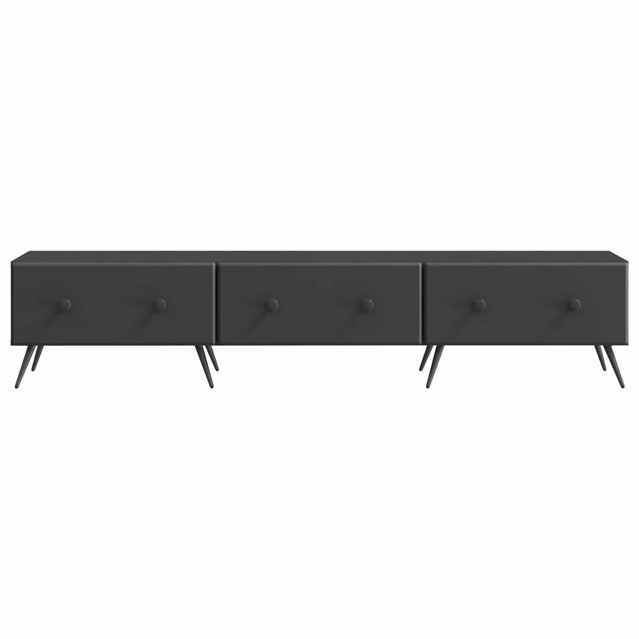 TV-kast met lade Zwart 147 x 34,5 x 30 cm Bewerkt hout