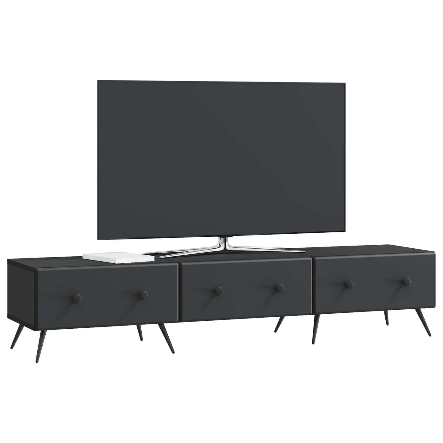 TV-kast met lade Zwart 147 x 34,5 x 30 cm Bewerkt hout