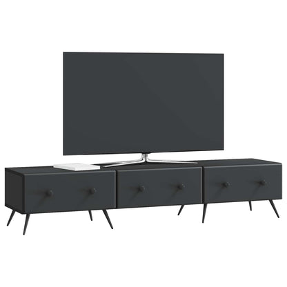 TV-kast met lade Zwart 147 x 34,5 x 30 cm Bewerkt hout
