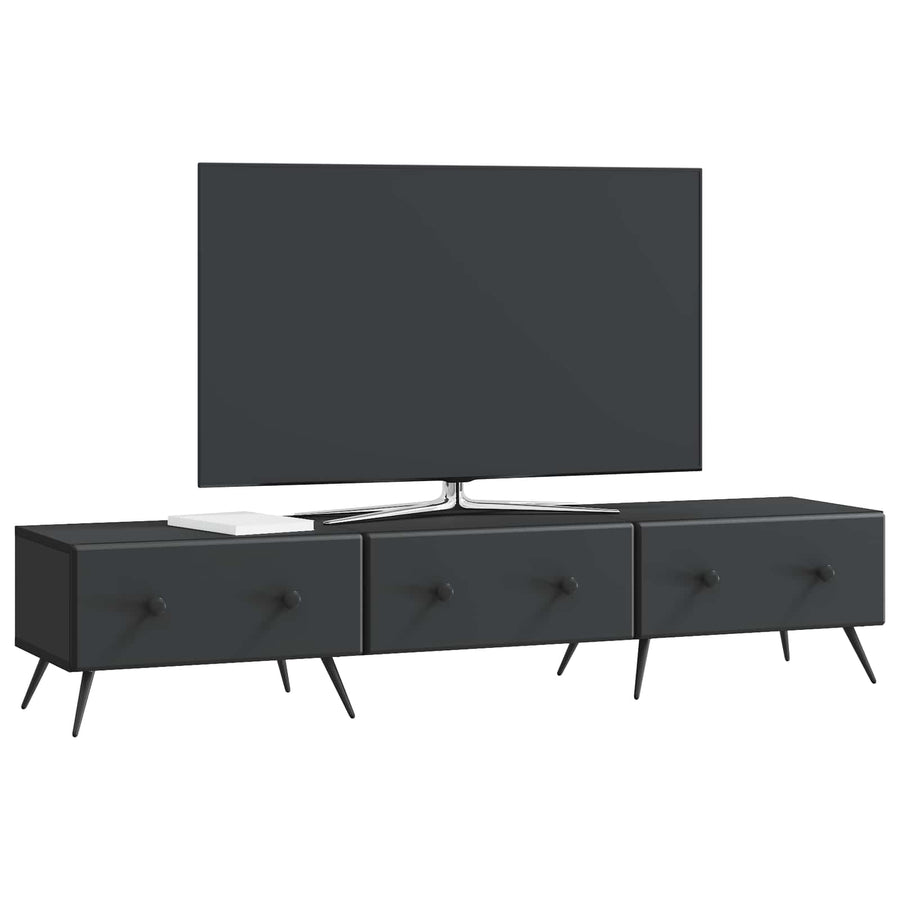 TV-kast met lade Zwart 147 x 34,5 x 30 cm Bewerkt hout