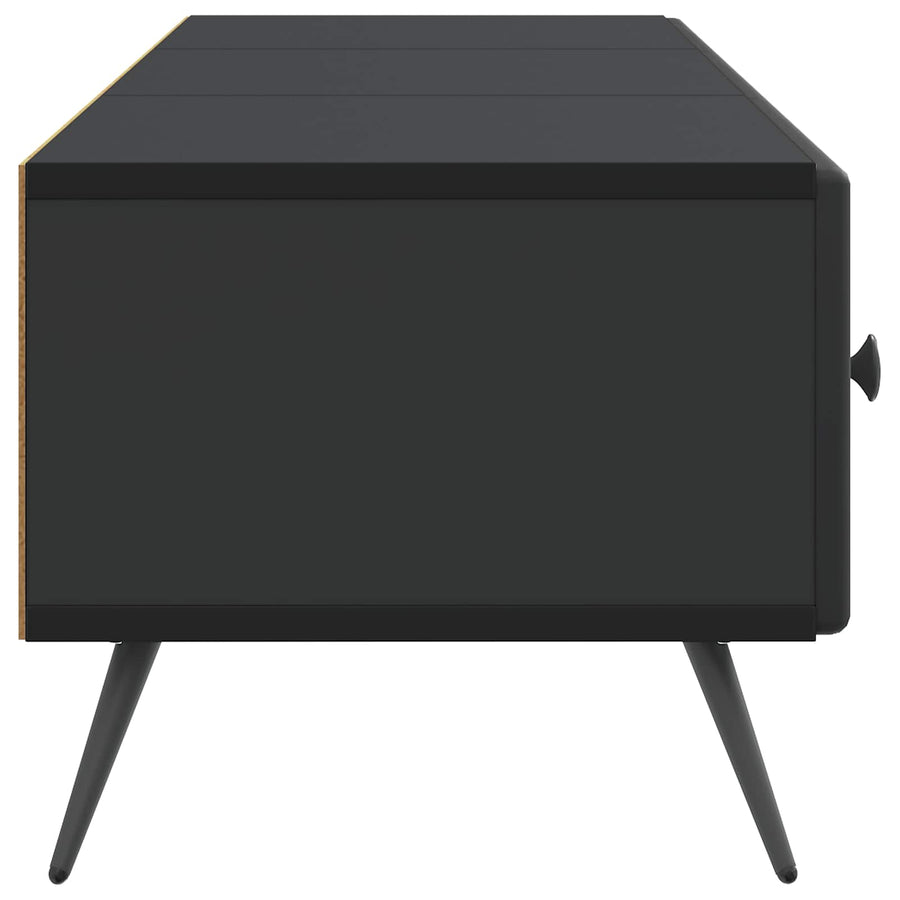 TV-kast met lade Zwart 147 x 34,5 x 30 cm Bewerkt hout