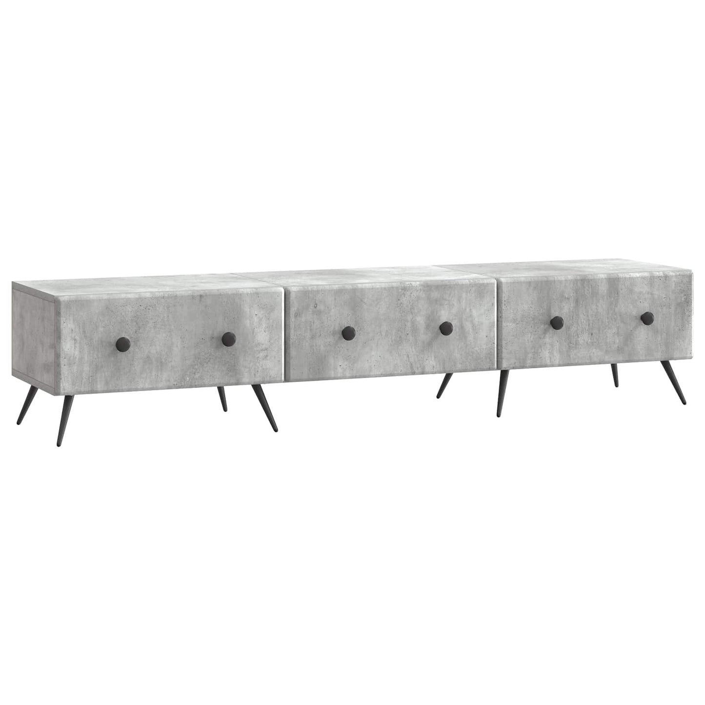 TV-kast met lade Betongrijs 147 x 34,5 x 30 cm Bewerkt hout