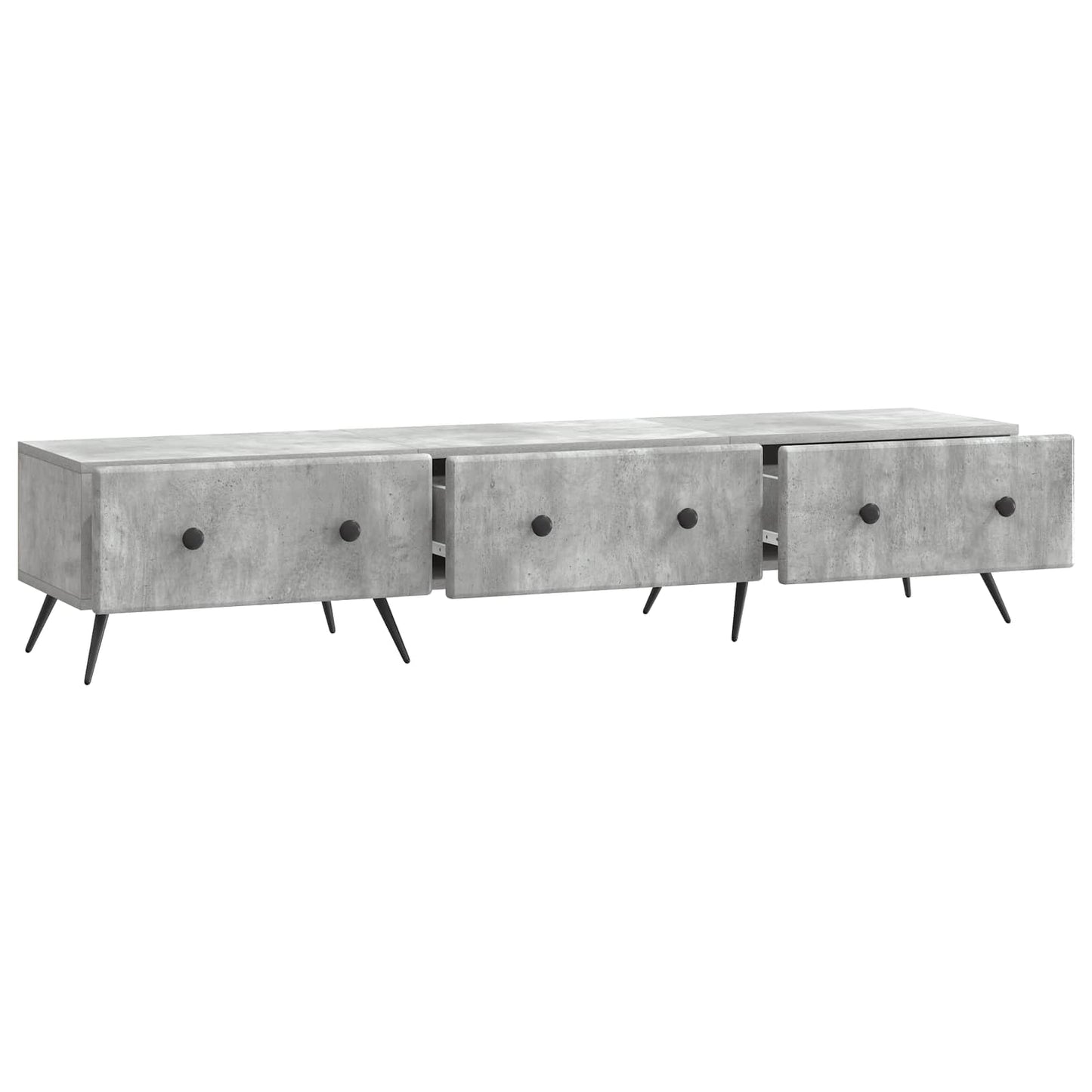 TV-kast met lade Betongrijs 147 x 34,5 x 30 cm Bewerkt hout
