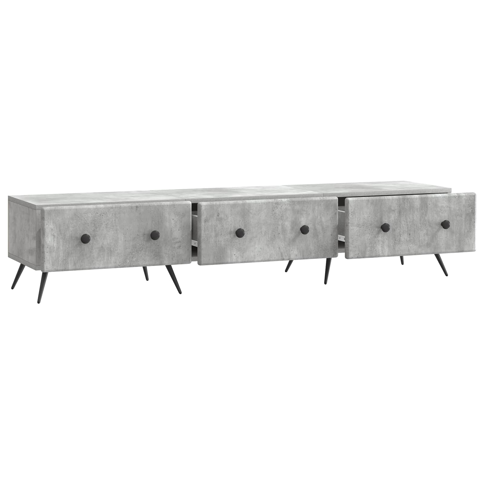 TV-kast met lade Betongrijs 147 x 34,5 x 30 cm Bewerkt hout
