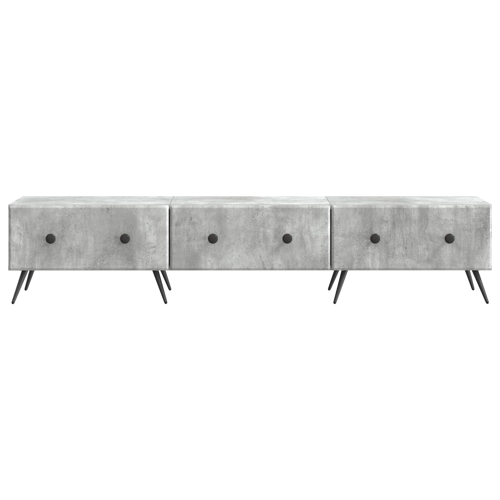 TV-kast met lade Betongrijs 147 x 34,5 x 30 cm Bewerkt hout
