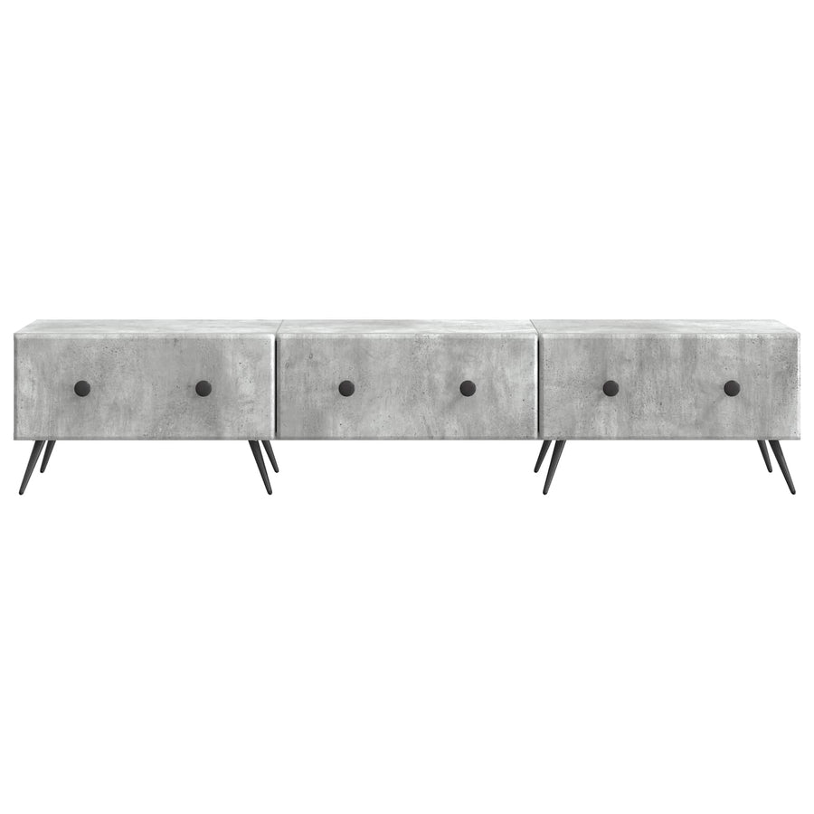 TV-kast met lade Betongrijs 147 x 34,5 x 30 cm Bewerkt hout