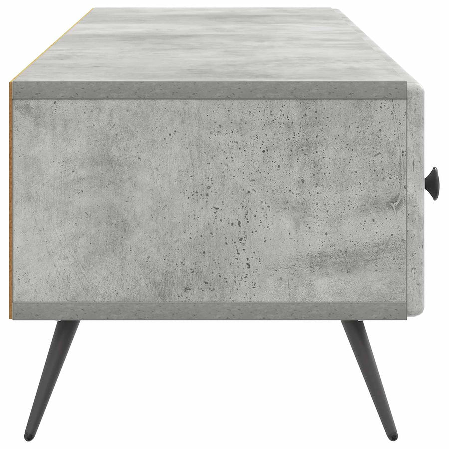 TV-kast met lade Betongrijs 147 x 34,5 x 30 cm Bewerkt hout