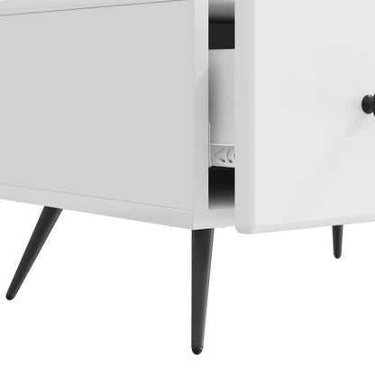 TV-kast met lade Hoogglans Wit 147 x 34,5 x 30 cm Bewerkt hout