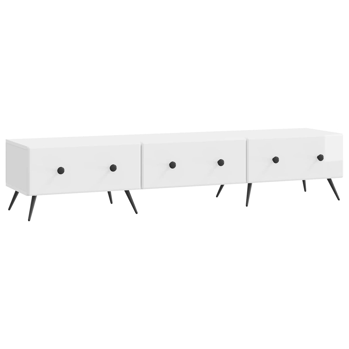 TV-kast met lade Hoogglans Wit 147 x 34,5 x 30 cm Bewerkt hout