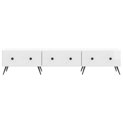 TV-kast met lade Hoogglans Wit 147 x 34,5 x 30 cm Bewerkt hout