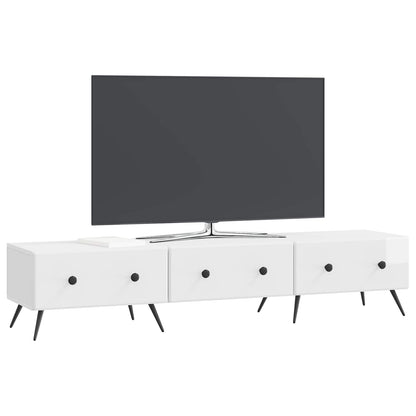 TV-kast met lade Hoogglans Wit 147 x 34,5 x 30 cm Bewerkt hout