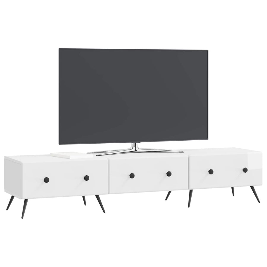 TV-kast met lade Hoogglans Wit 147 x 34,5 x 30 cm Bewerkt hout