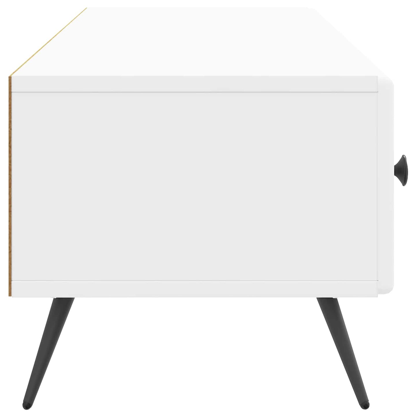TV-kast met lade Hoogglans Wit 147 x 34,5 x 30 cm Bewerkt hout