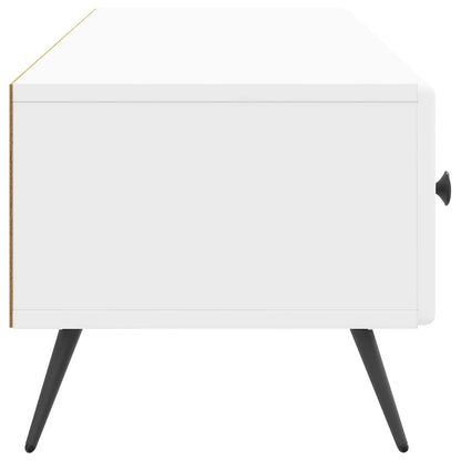 TV-kast met lade Hoogglans Wit 147 x 34,5 x 30 cm Bewerkt hout