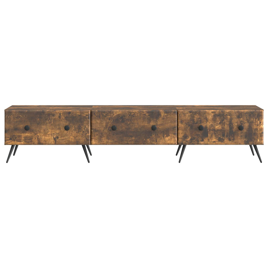 TV-kast met lade Gerookt eiken 147 x 34,5 x 30 cm Bewerkt hout