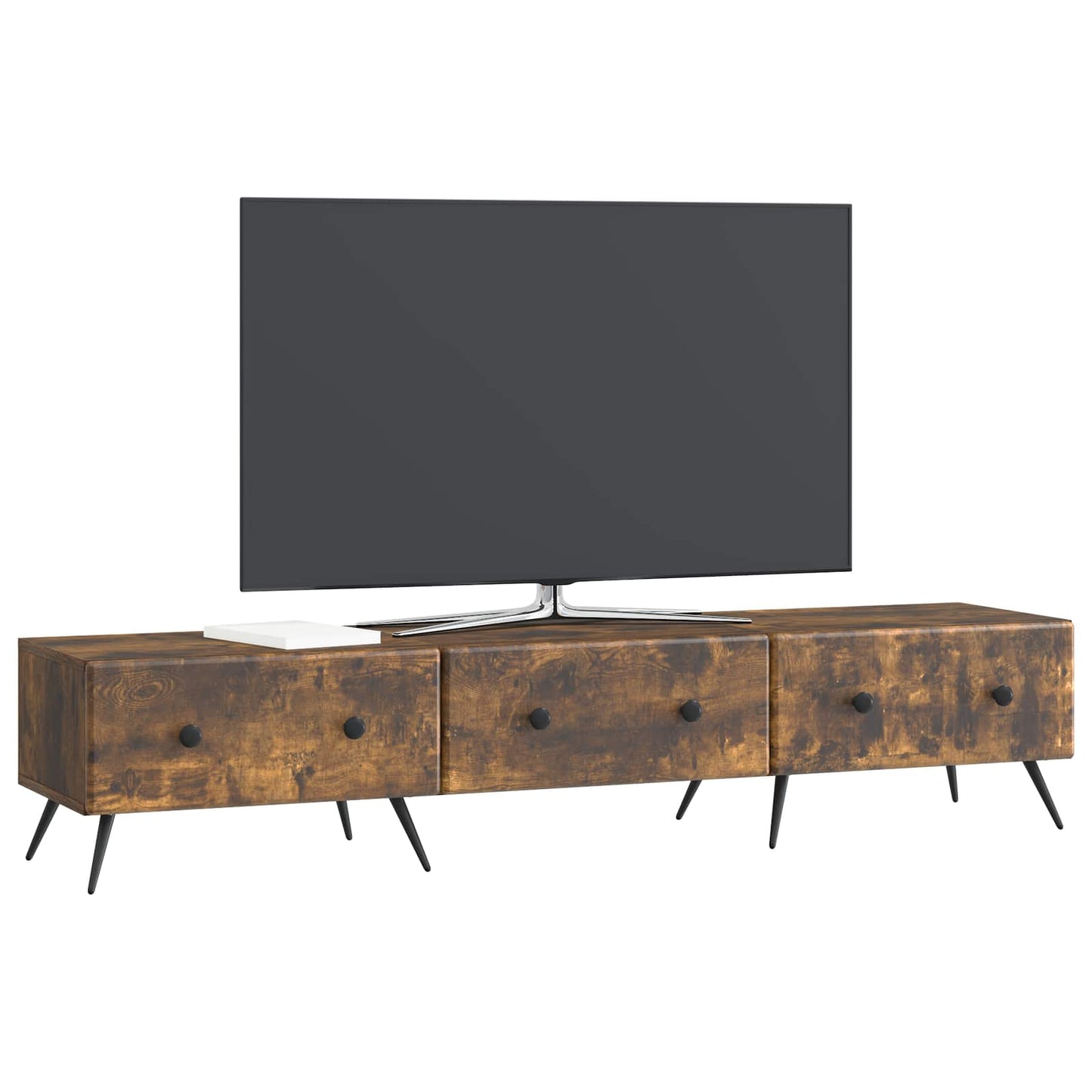 TV-kast met lade Gerookt eiken 147 x 34,5 x 30 cm Bewerkt hout