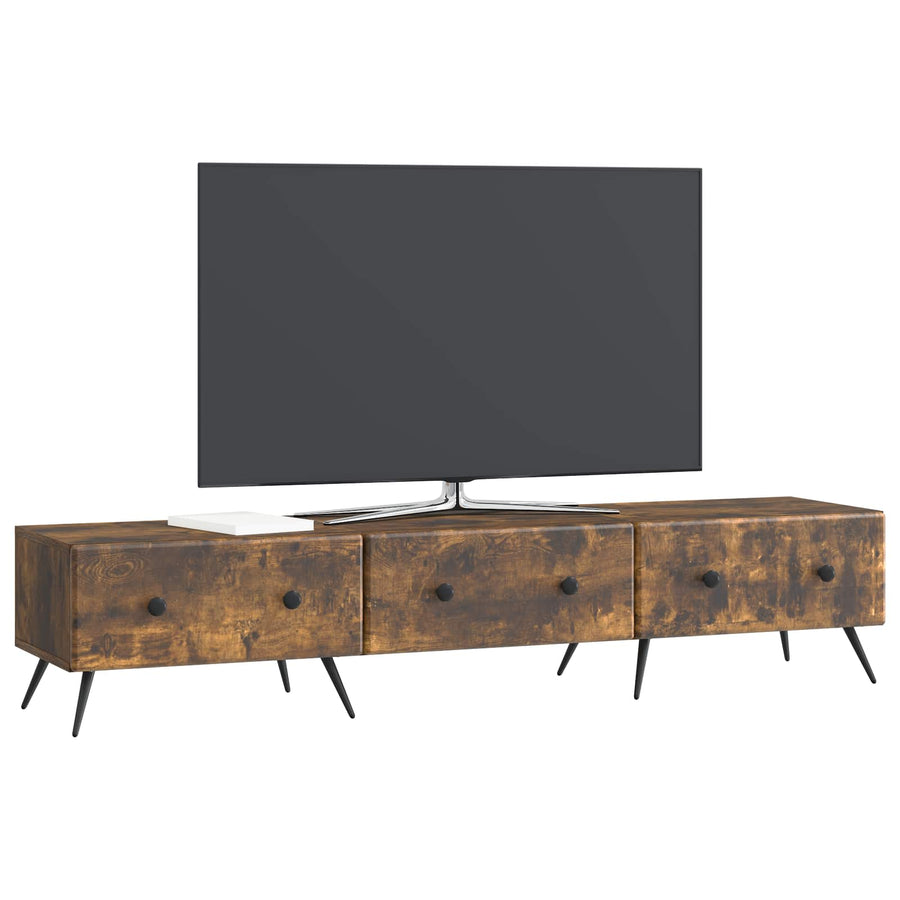 TV-kast met lade Gerookt eiken 147 x 34,5 x 30 cm Bewerkt hout