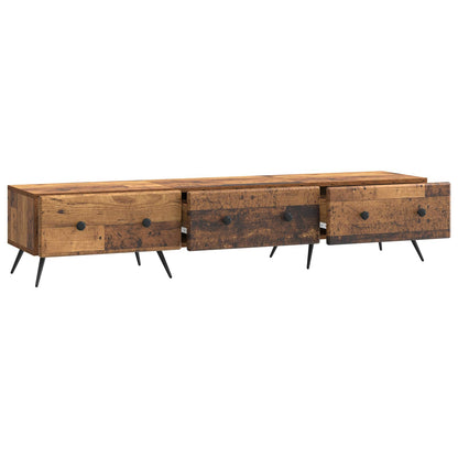 TV-kast met lade Oud hout 147 x 34,5 x 30 cm Bewerkt hout