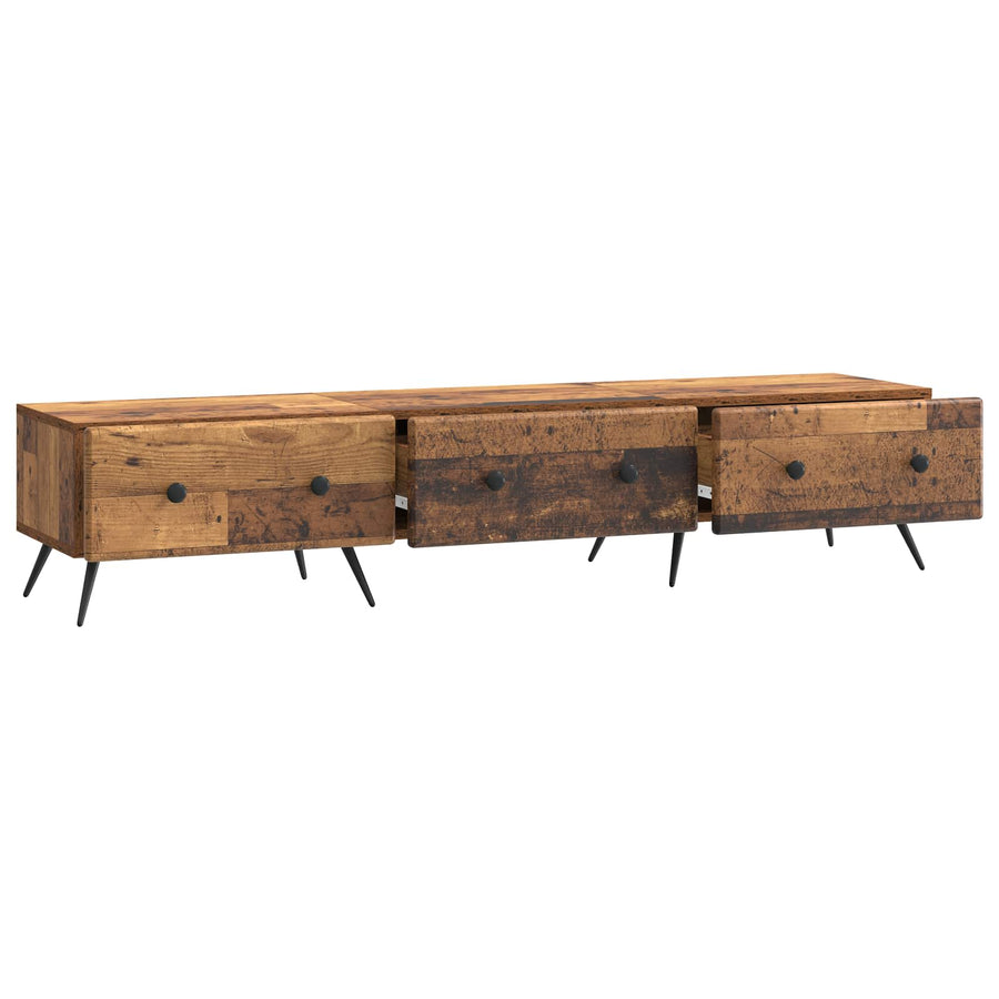 TV-kast met lade Oud hout 147 x 34,5 x 30 cm Bewerkt hout