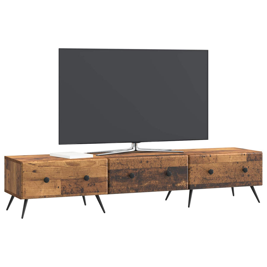 TV-kast met lade Oud hout 147 x 34,5 x 30 cm Bewerkt hout