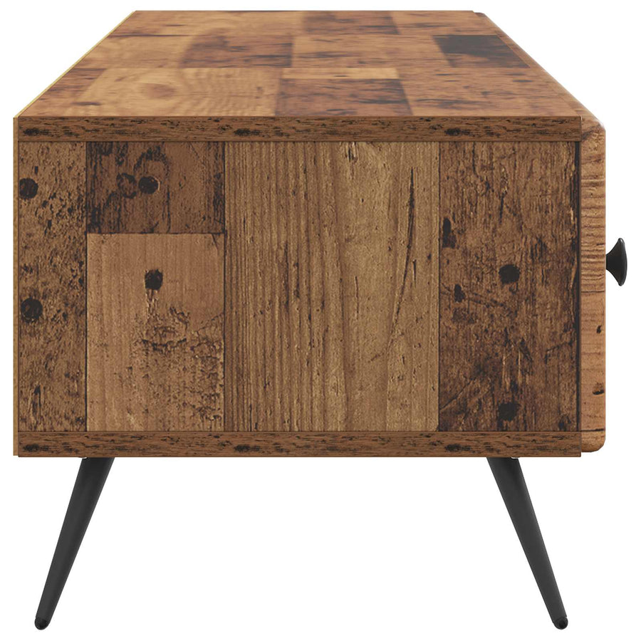 TV-kast met lade Oud hout 147 x 34,5 x 30 cm Bewerkt hout