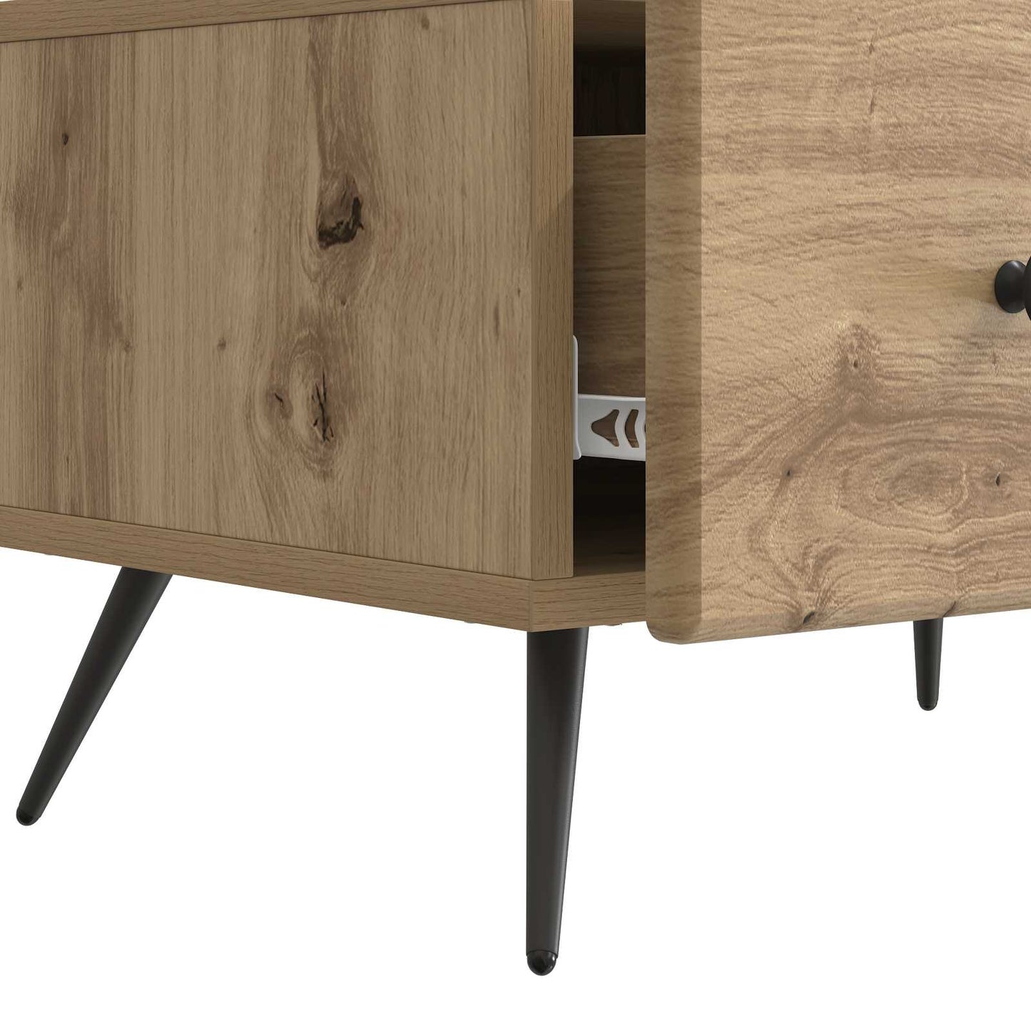 TV-kast Artisanaal eiken 147 x 34,5 x 30 cm Bewerkt hout