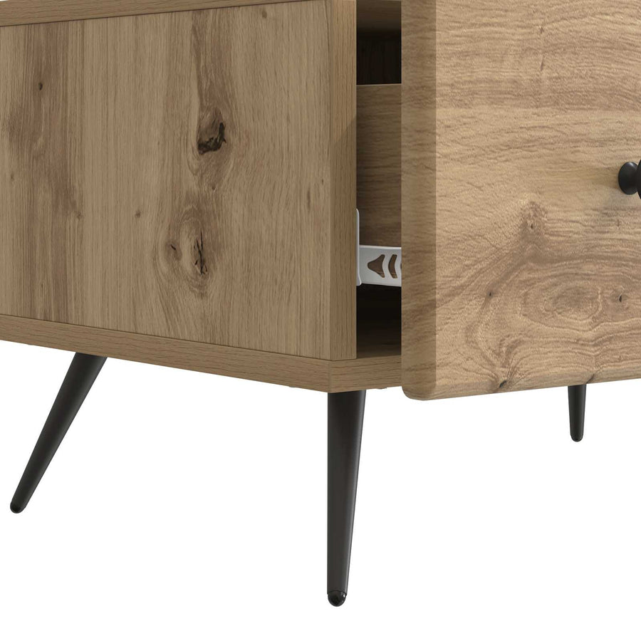 TV-kast Artisanaal eiken 147 x 34,5 x 30 cm Bewerkt hout