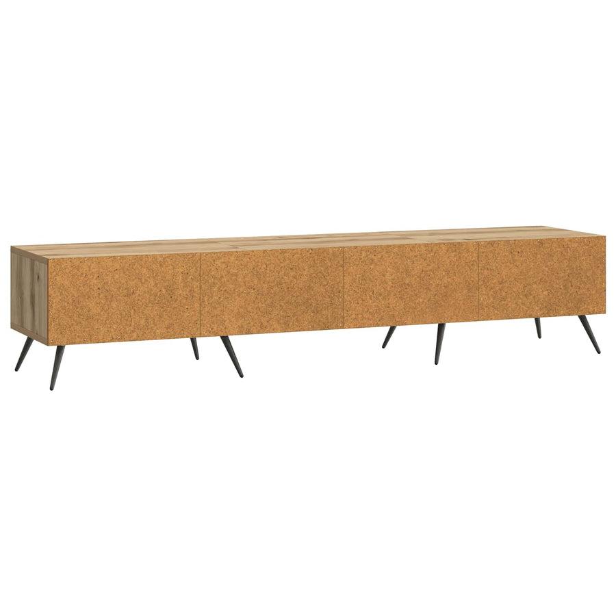 TV-kast Artisanaal eiken 147 x 34,5 x 30 cm Bewerkt hout