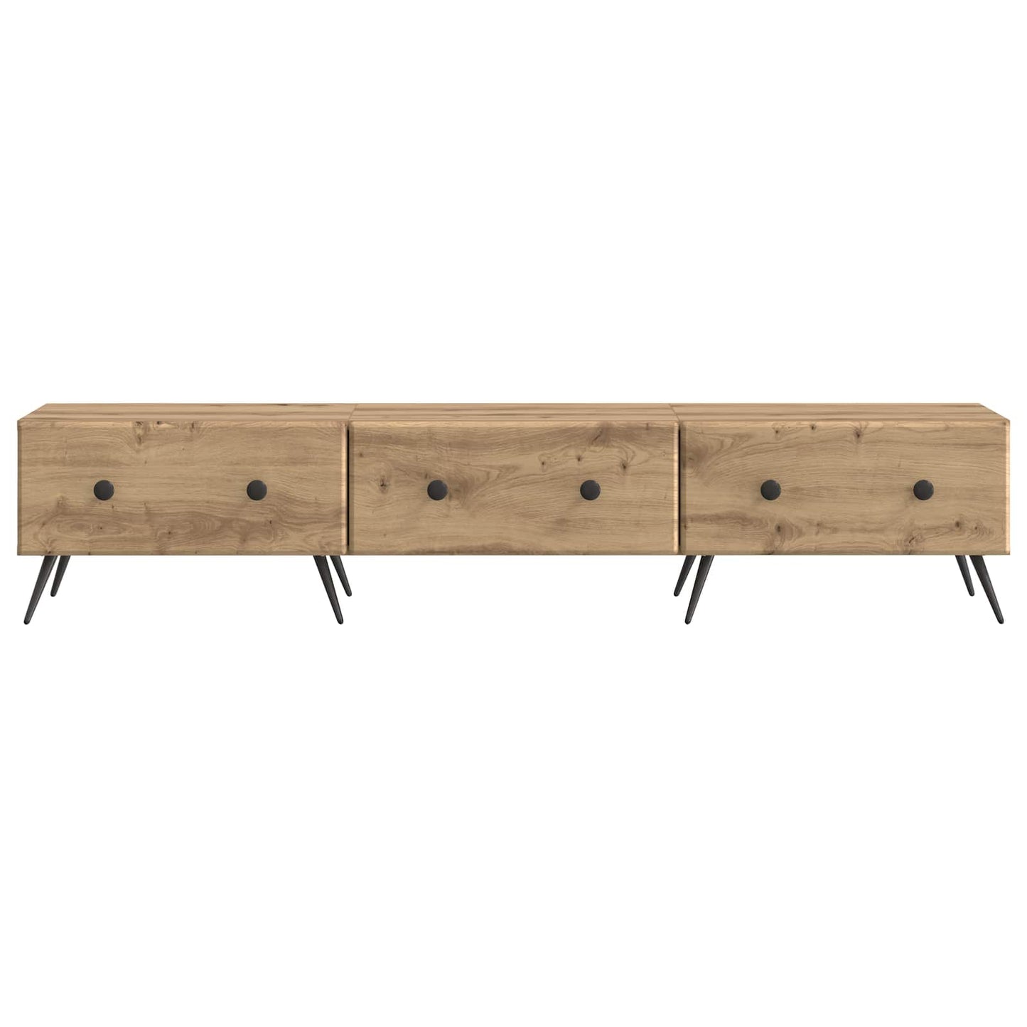 TV-kast Artisanaal eiken 147 x 34,5 x 30 cm Bewerkt hout