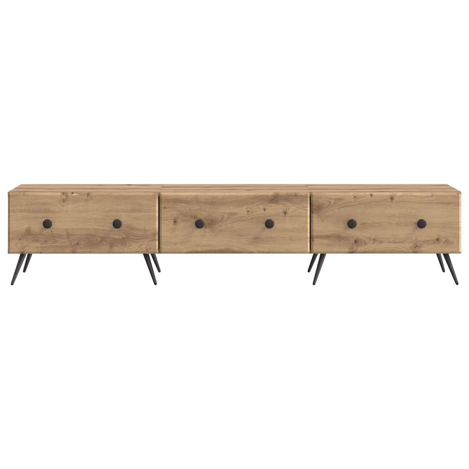 TV-kast Artisanaal eiken 147 x 34,5 x 30 cm Bewerkt hout