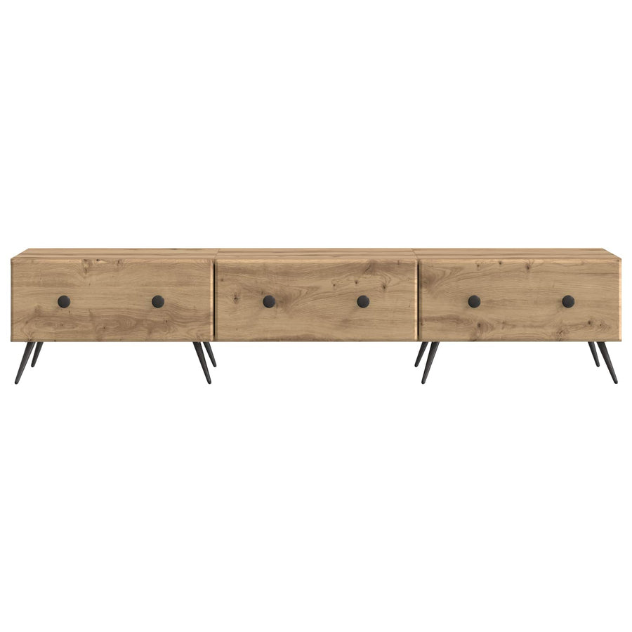 TV-kast Artisanaal eiken 147 x 34,5 x 30 cm Bewerkt hout