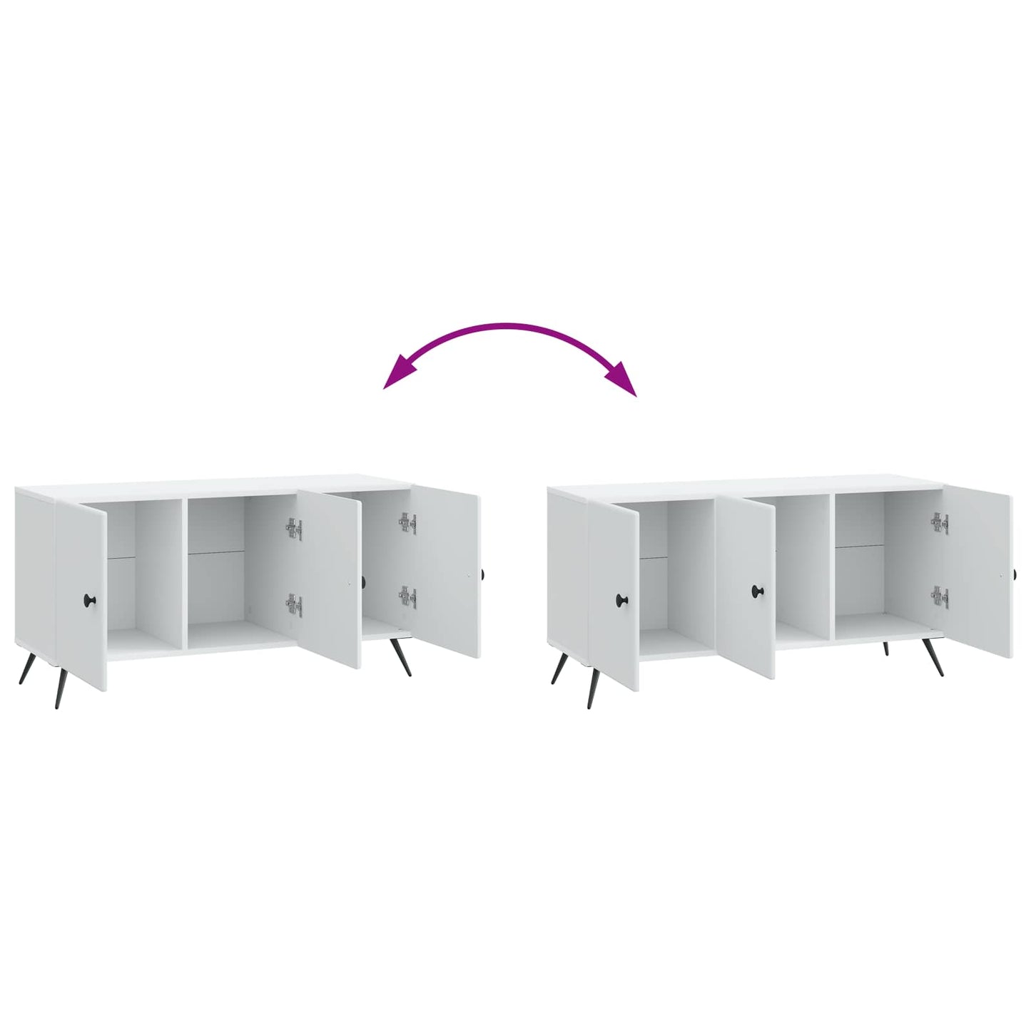 TV-kast Wit 99 x 34,5 x 50 cm Bewerkt hout