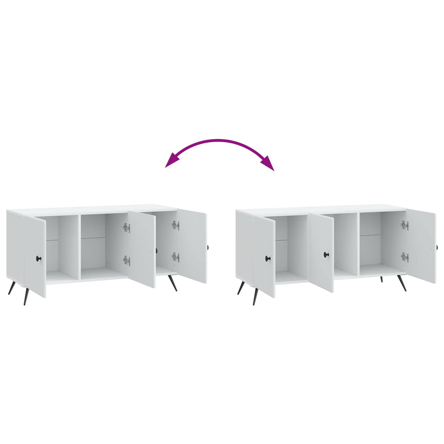 TV-kast Wit 99 x 34,5 x 50 cm Bewerkt hout