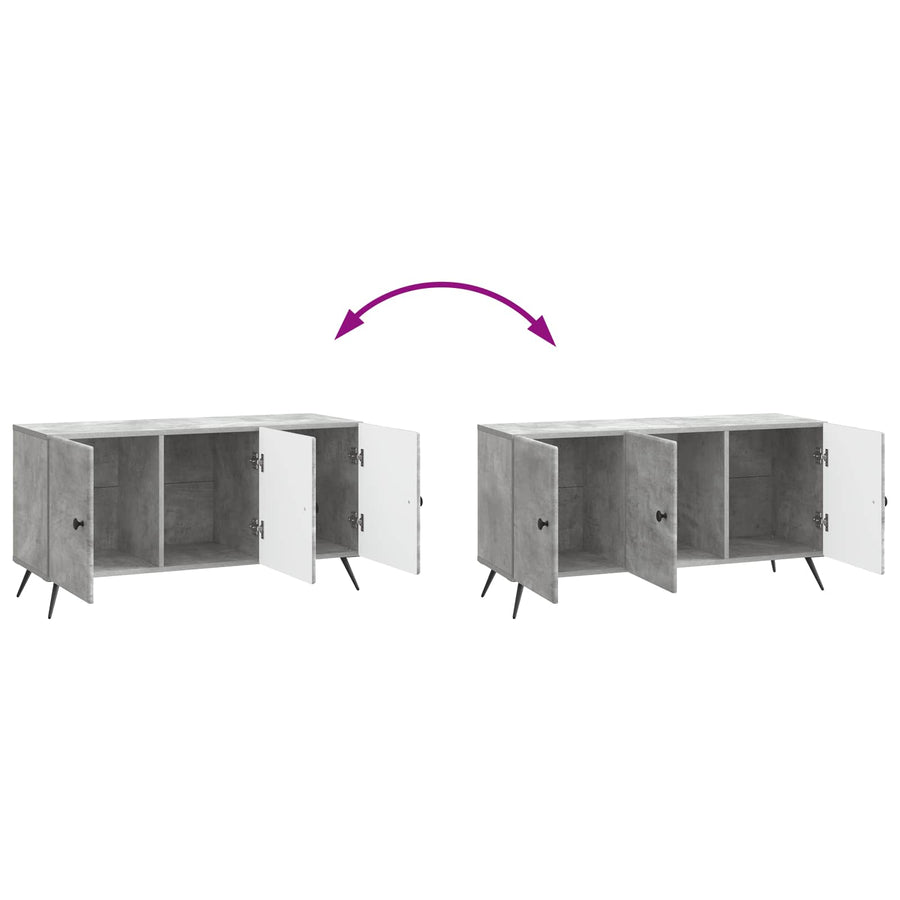 TV-kast Betongrijs 99 x 34,5 x 50 cm Bewerkt hout