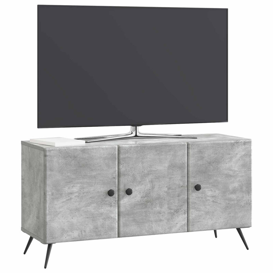 TV-kast Betongrijs 99 x 34,5 x 50 cm Bewerkt hout