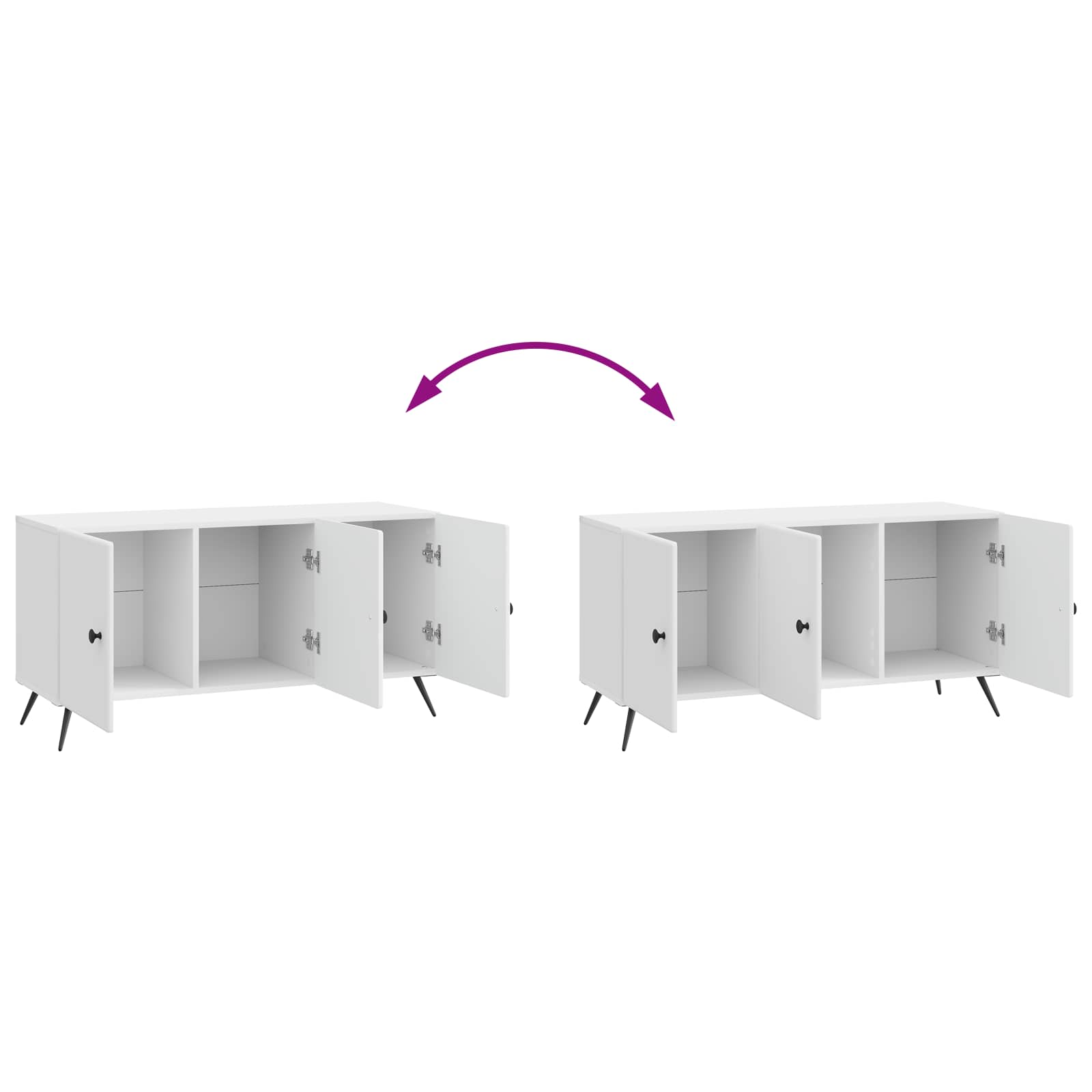 TV-kast Hoogglans Wit 99 x 34,5 x 50 cm Bewerkt hout