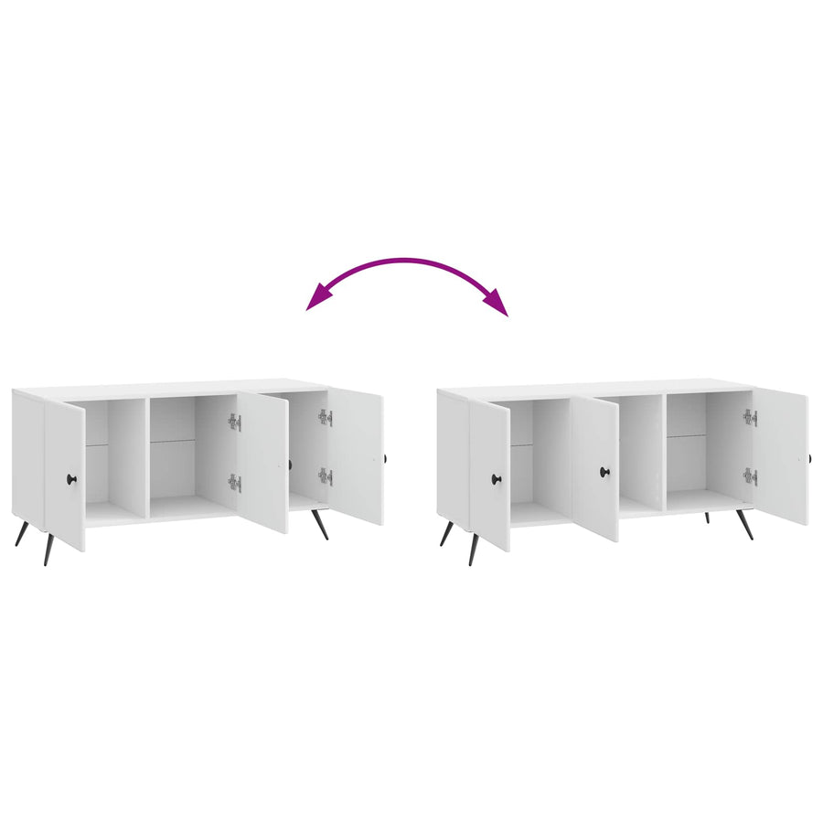 TV-kast Hoogglans Wit 99 x 34,5 x 50 cm Bewerkt hout