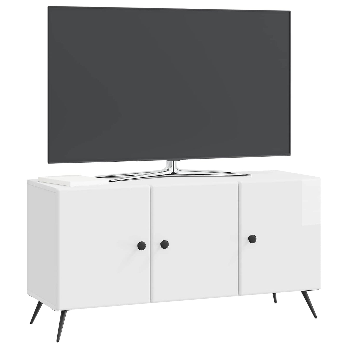 TV-kast Hoogglans Wit 99 x 34,5 x 50 cm Bewerkt hout