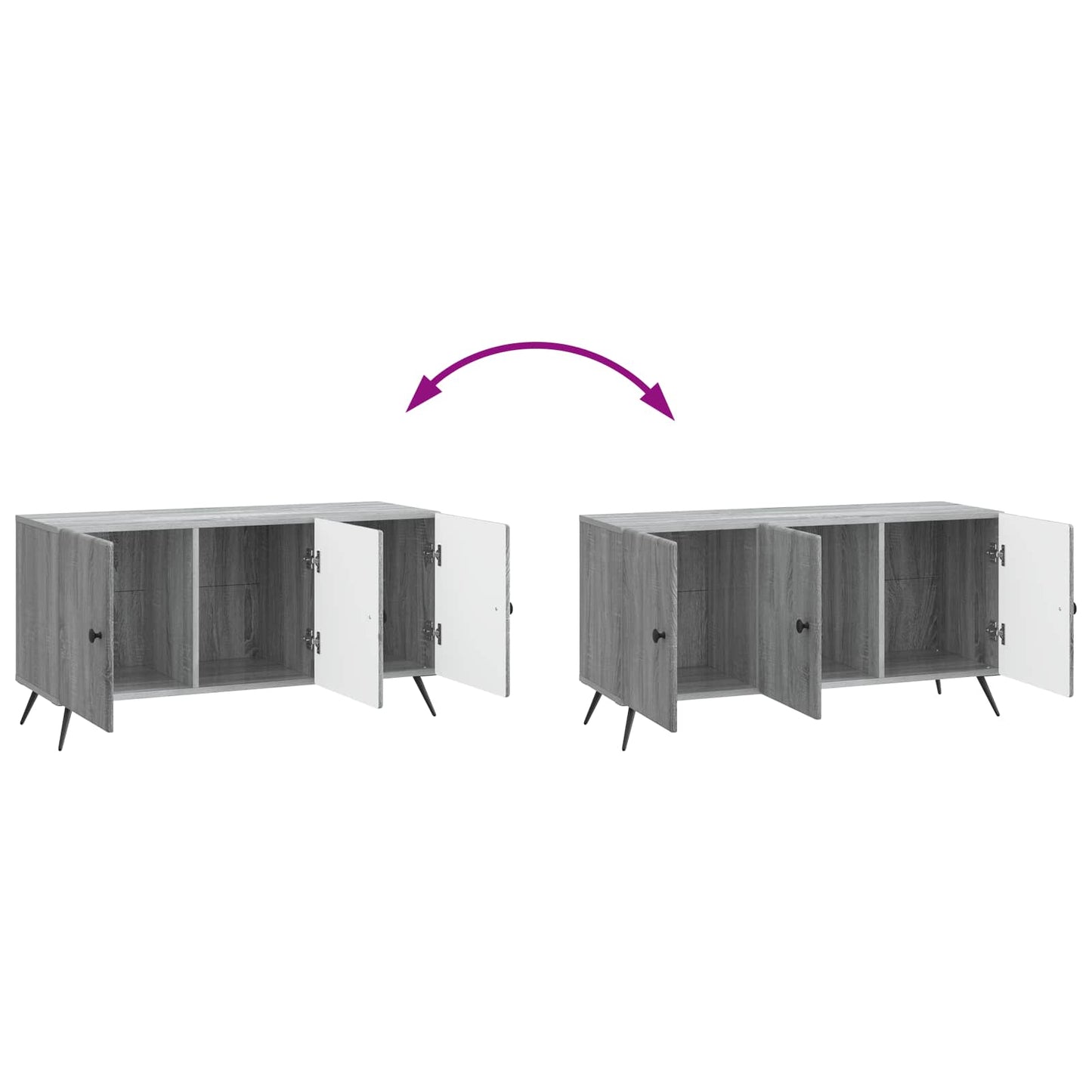 TV-kast Grijs sonoma 99 x 34,5 x 50 cm Bewerkt hout