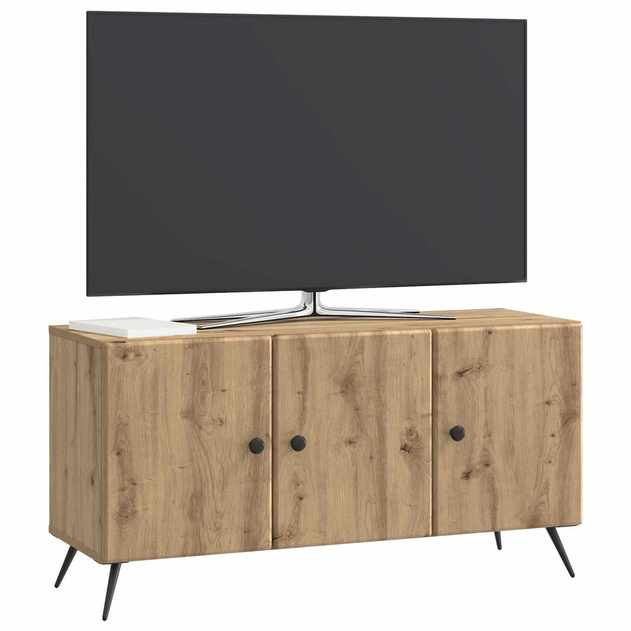 TV-kast Artisanaal eiken 99 x 34,5 x 50 cm Bewerkt hout
