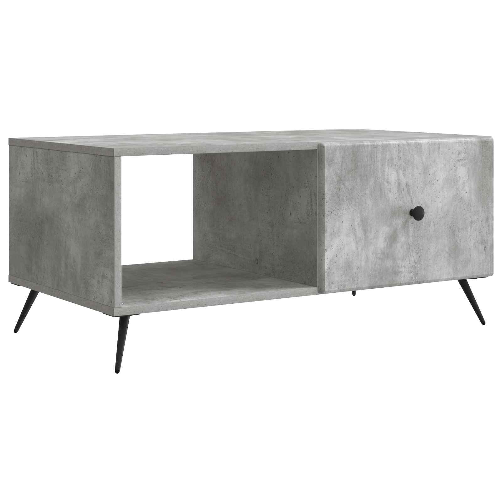 Salontafel Betongrijs 90 x 50 x 40 cm Bewerkt hout