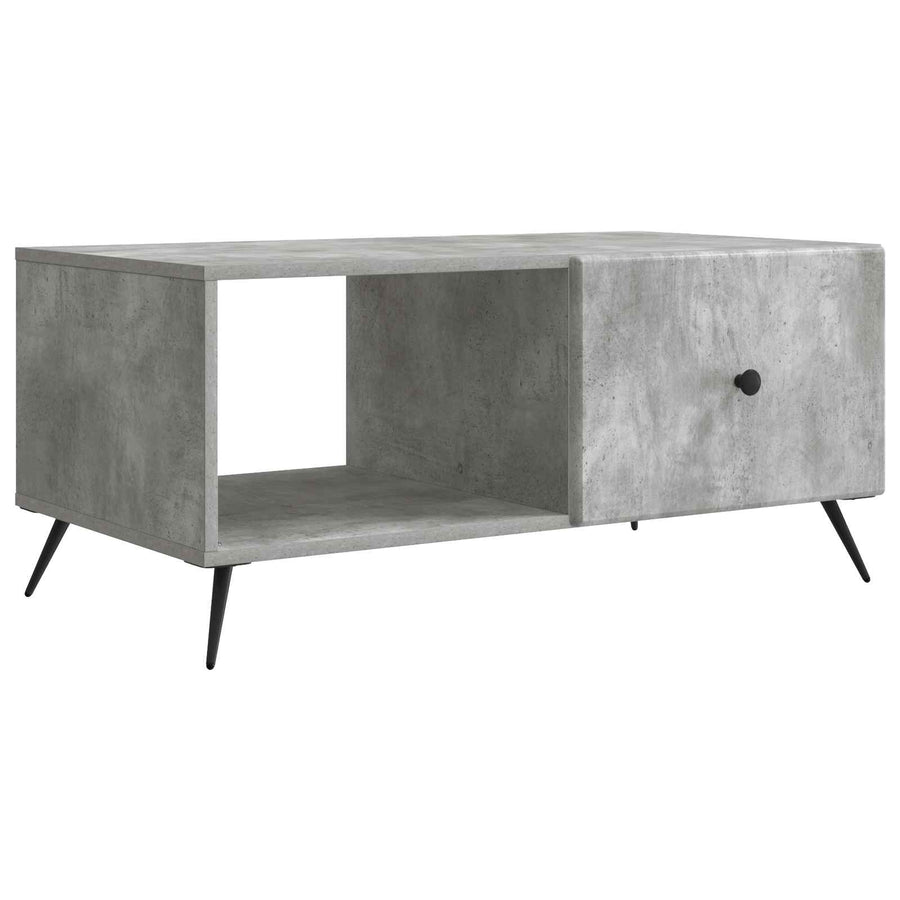 Salontafel Betongrijs 90 x 50 x 40 cm Bewerkt hout